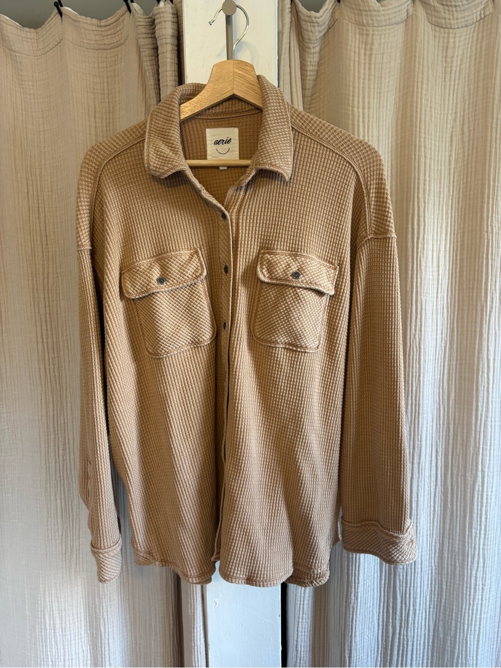 Aerie Lumberjane Waffle Knit Shirt- XS